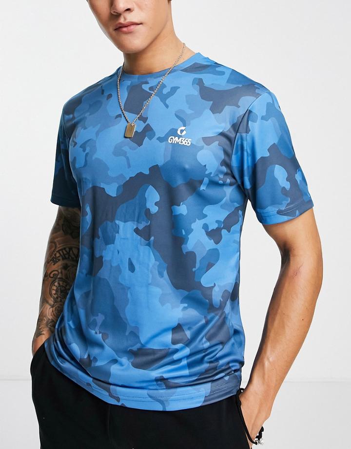 Gym 365 Performance Camo T-shirt In Blue-blues