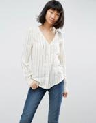 Ichi Stripe Blouse - White