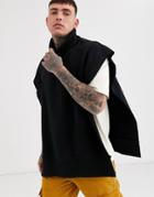 Asos Design Tabbard Sweatshirt In Black