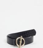 My Accessories London Curve Exclusive Waist And Hip Jeans Belt With T-bar Buckle Fastening In Black