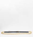 Asos Design Curve Chain Waist Belt In Gold Metal Work-black