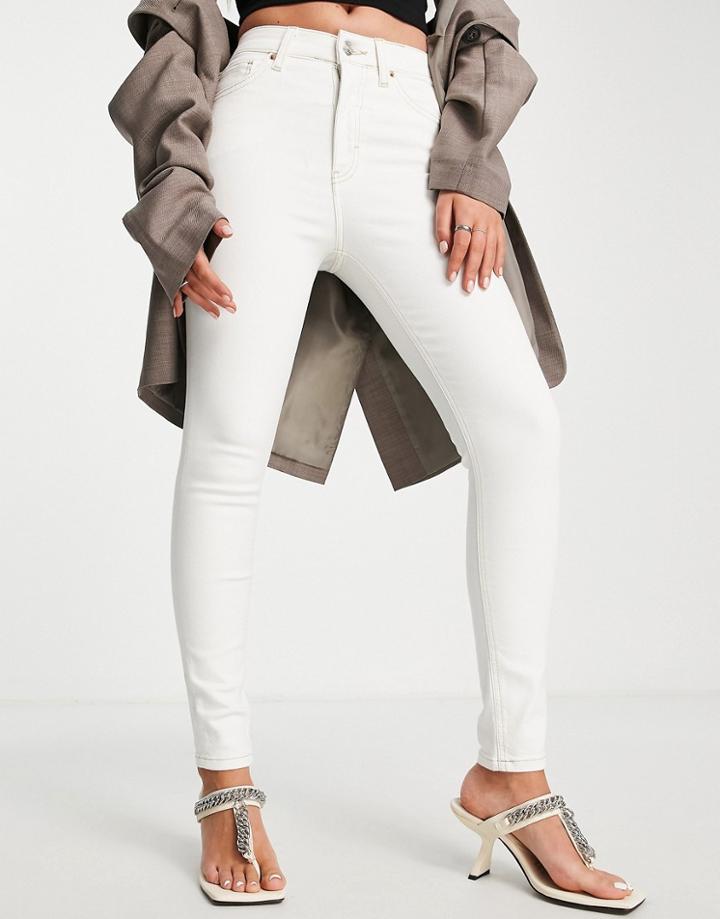 Topshop Jamie Recycled Cotton Blend Jean In Off White