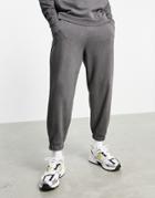 Asos Design Organic Oversized Jersey Sweatpants In Black Vintage Wash - Part Of A Set