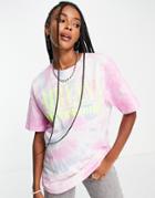 Pull & Bear Nirvana T-shirt In Purple Tie Dye