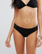 Noisy May Lightening Bolts Mesh Panel Bikini Bottoms - Black