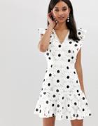 Talulah The Icon 3d Floral Ruffle Dress - White