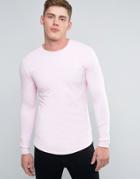 Gym King Long Sleeve Logo Tee In Muscle Fit - Pink