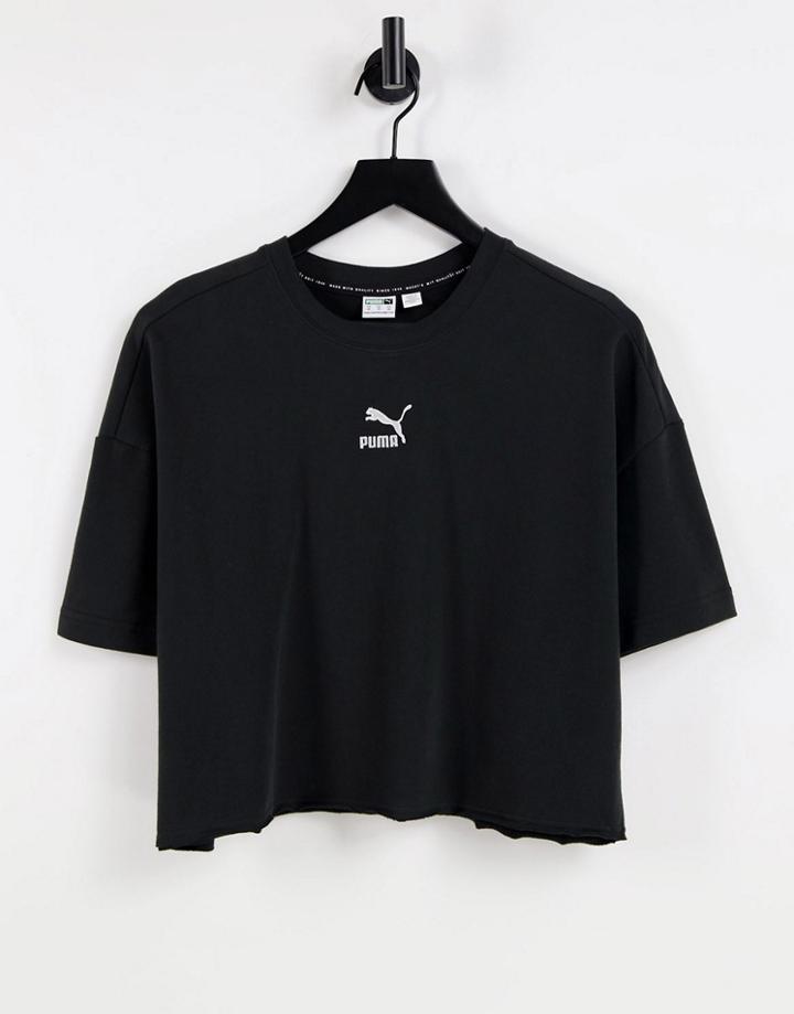 Puma Oversized Crop T-shirt In Black