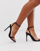 Asos Design Nova Barely There Heeled Sandals In Black