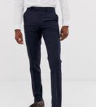 Asos Design Tall Slim Suit Pants In Navy