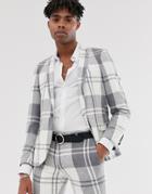 Twisted Tailor Super Skinny Suit Jacket In Bold Gray Check