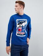 New Look Sweater With Retro Ski Design In Blue - Blue