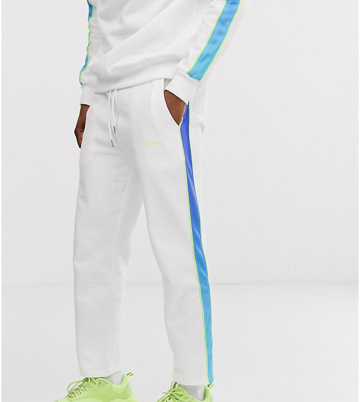 Agora Skinny Sweatpants With Fade Side Stripe-white