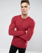 Asos Lightweight Muscle Sweatshirt In Red - Red