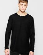 Jack & Jones Knitted Sweater With Raw Edge - Black