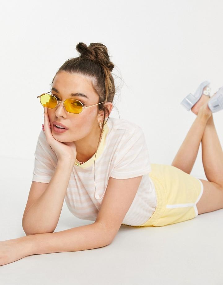 Brave Soul Miami Striped T-shirt-pink