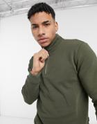 Only & Sons 1/4 Zip Sweatshirt In Khaki-green