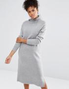 Neon Rose Sweater Dress - Gray