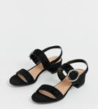 Simply Be Wide Fit Isabel Block Heeled Sandal In Black - Black