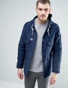 Celio Hooded Parka With Multi Pockets - Navy