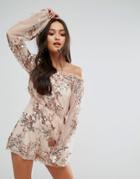 Love & Other Things Off The Shoulder Romper - Orange