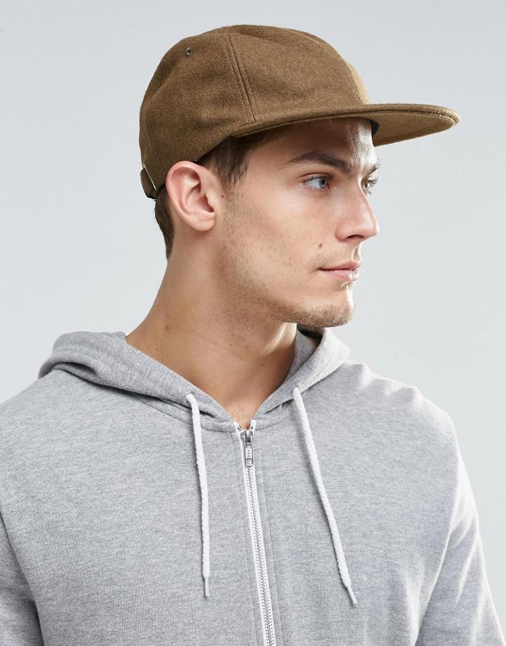 Asos Vintage Baseball Cap In Khaki - Khaki