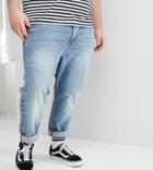Asos Design Plus Tapered Jeans In Mid Wash - Blue