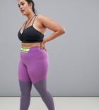 Asos 4505 Curve Legging With Over The Knee Power Mesh - Purple
