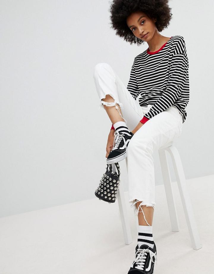 New Look Long Sleeve Stripe Top - Black