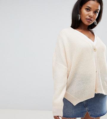 Micha Lounge Curve Oversized Cardigan With Side Splits - Pink