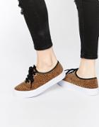 Asos Dixie Lace Up Sneakers - Leopard