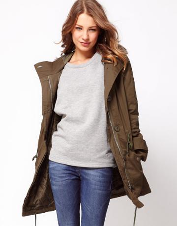 Hearts & Bows Parka With Fur Trim