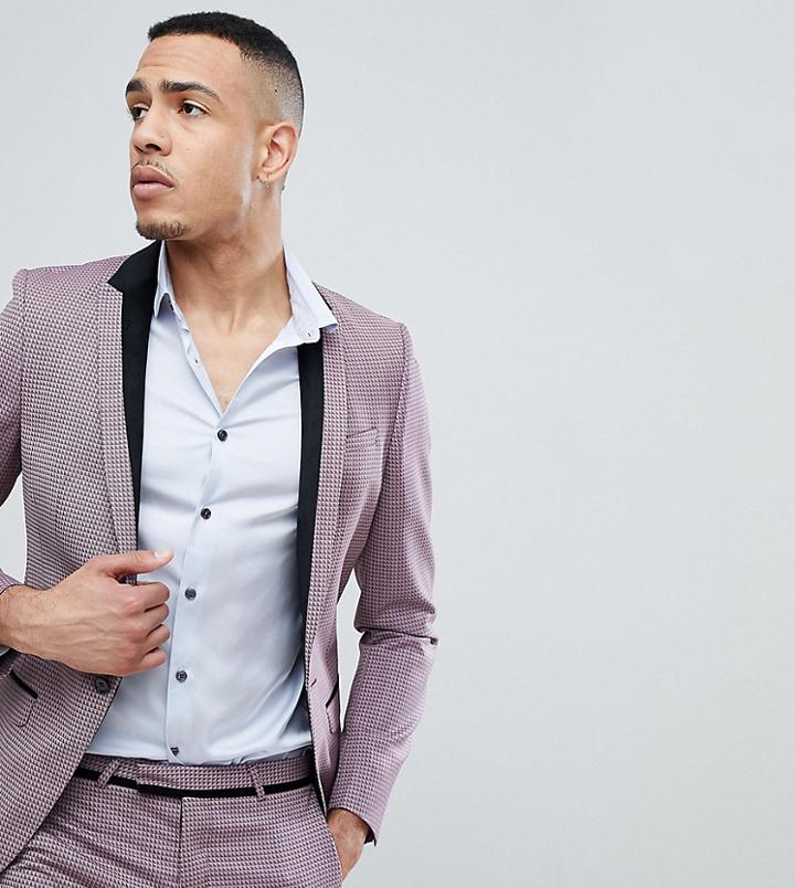 Noose & Monkey Tall Super Skinny Tuxedo Suit Jacket - Purple