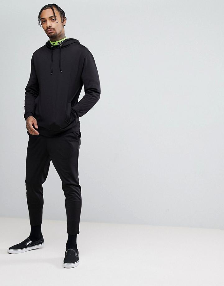 Asos Tracksuit Hoodie/ Skinny Cropped Joggers - Black