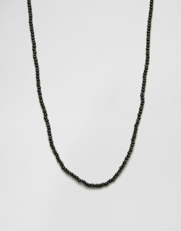 Icon Brand Plain Beaded Necklace In Black - Black