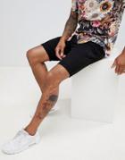 River Island Skinny Denim Shorts In Black - Black