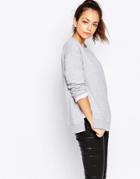 New Look Side Split Sweatshirt - Gray