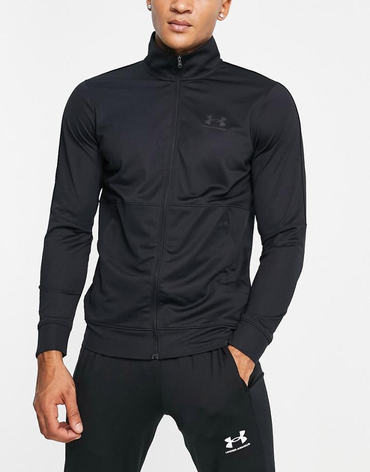 Under Armour Pique Track Jacket In Black