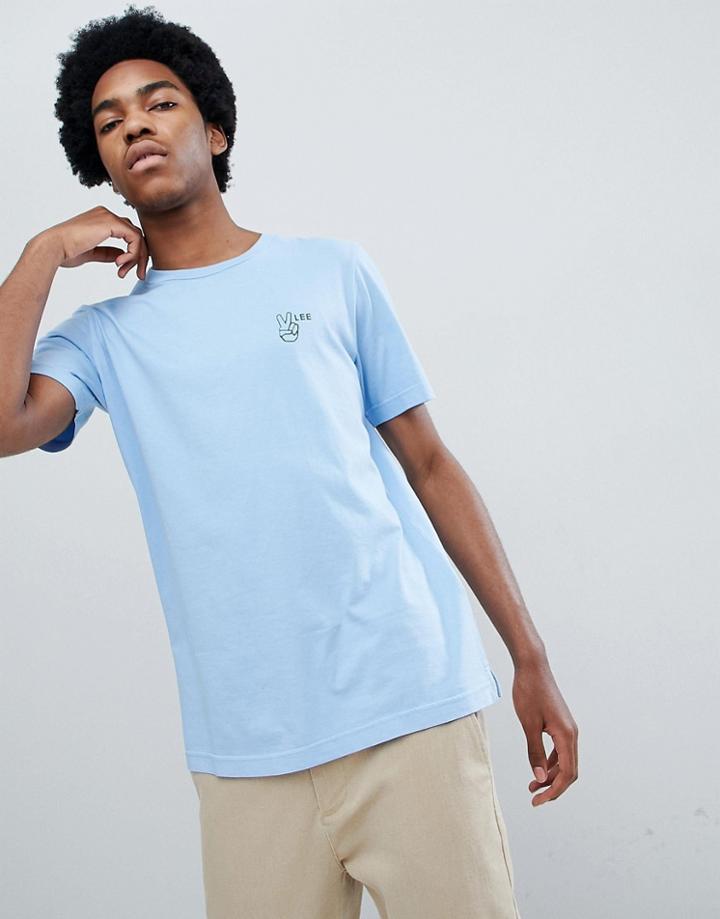 Lee Peace Logo T-shirt-blue