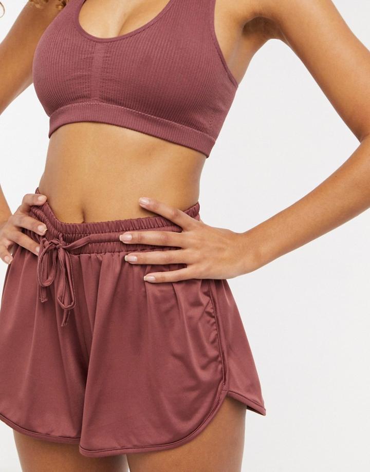 South Beach High Waist Shorts In Dusky Pink