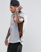 Asos Super Oversized Sleeveless T-shirt With Extreme Open Sides - Gray