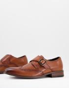 Gianni Feraud Monk Shoe In Tan-brown