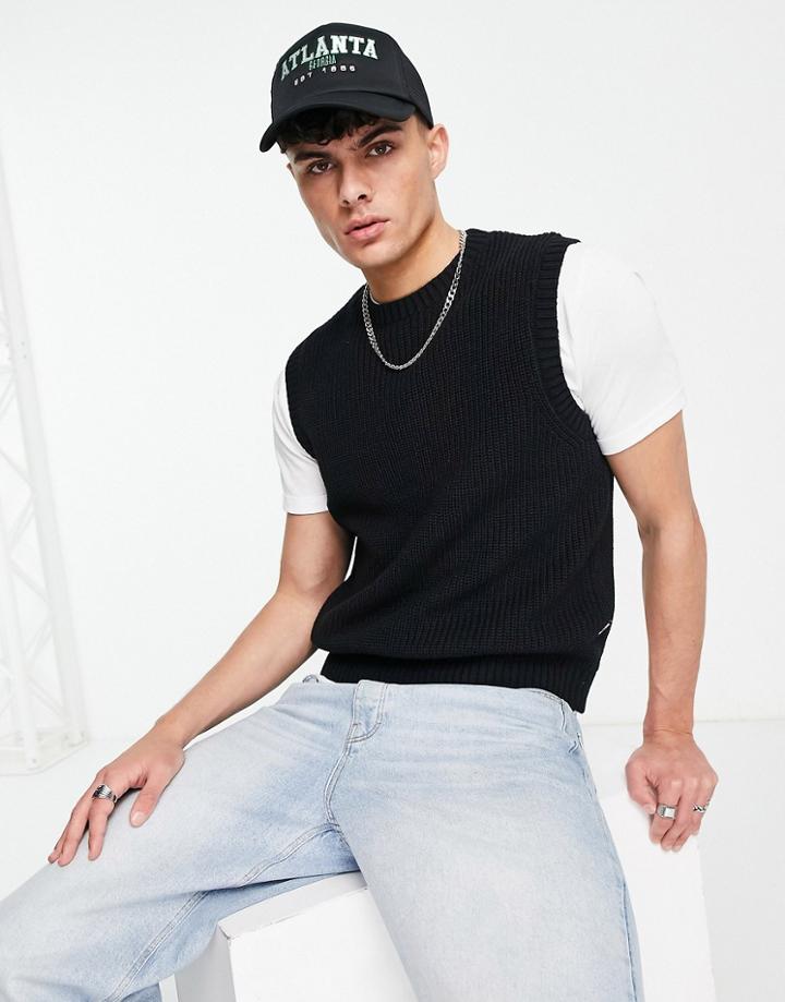 Only & Sons Knitted Vest In Black
