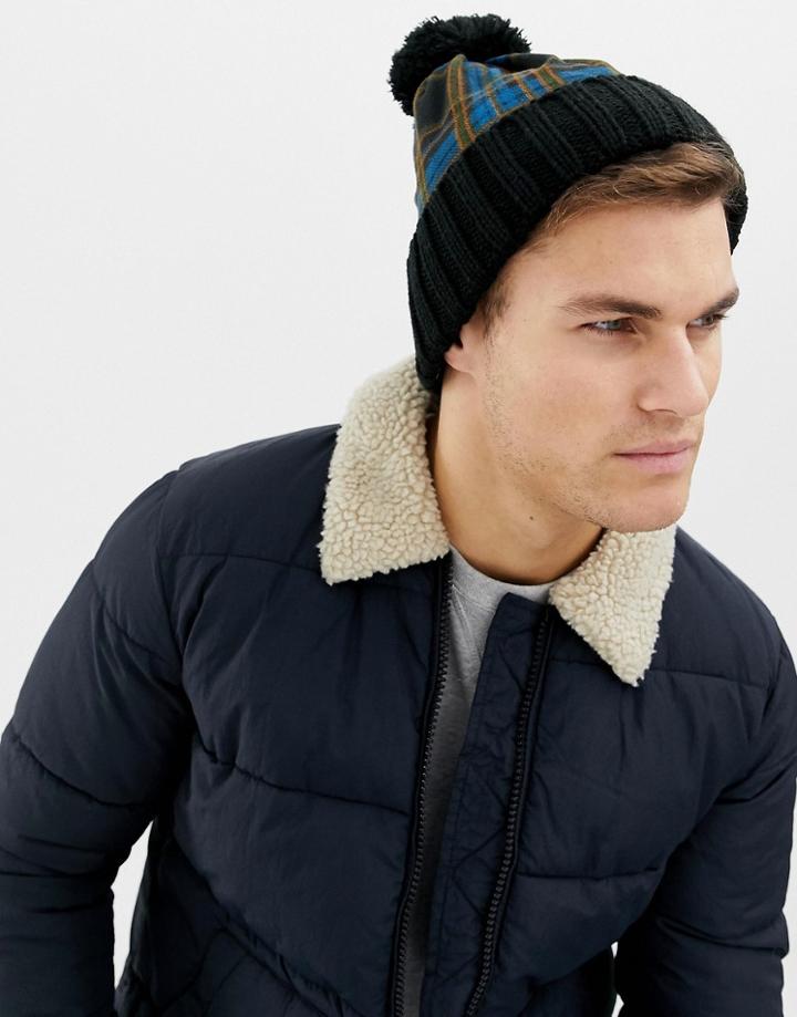 7x Check Bobble Hat - Multi