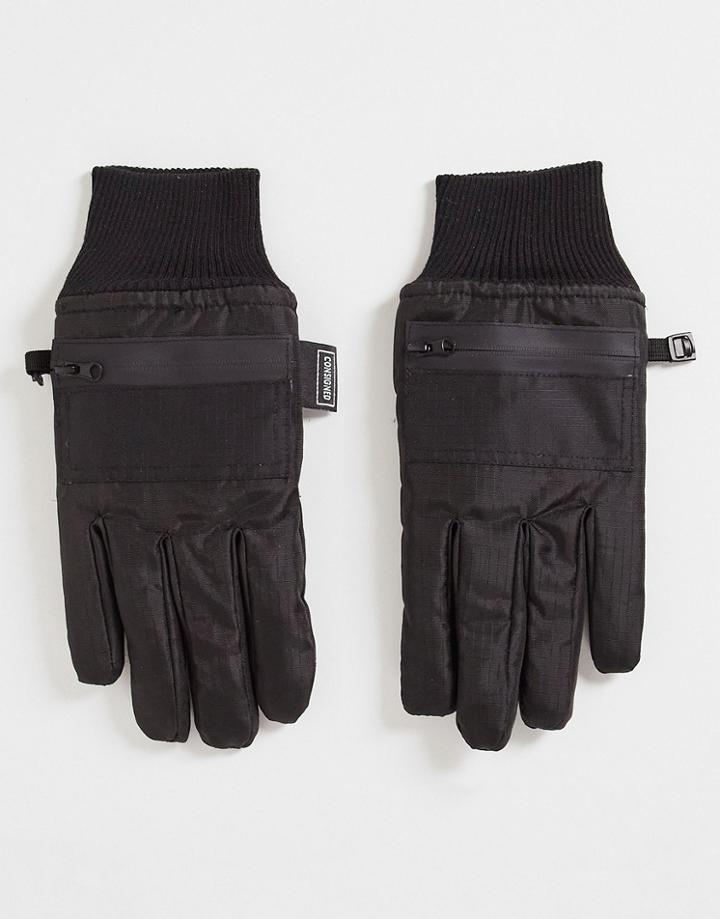 Consigned Padded Gloves In Black