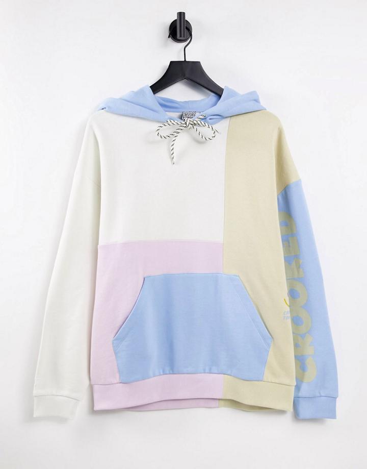Crooked Tongues Oversized Patchwork Hoodie - Part Of A Set-multi