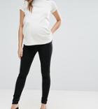 Asos Design Maternity Pull On Jeggings In Washed Black With Over The Bump Waistband