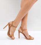 Asos Design Hands Down Barely There Heeled Sandals - Beige
