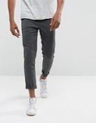 Solid Tapered Pants In Gray - Gray
