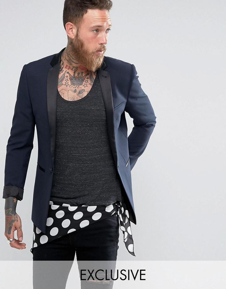 Reclaimed Vintage Inspired Sarong In Black Polka Dots - Black